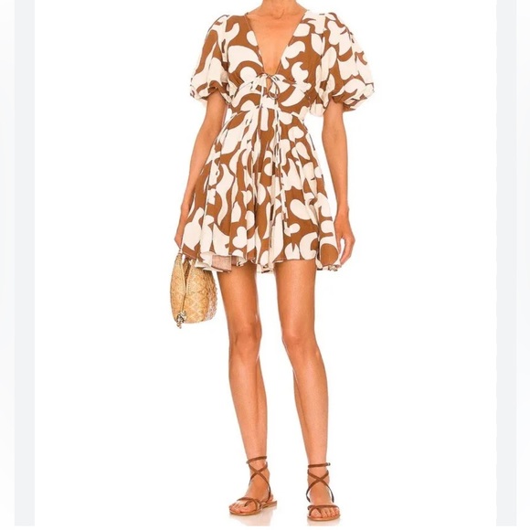 RHODE Brown and White Floral Dress - Picture 1 of 7